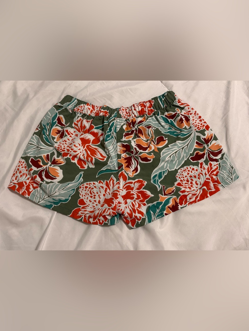 Patagonia Floral Swim Shorts. Coral and Teal Floral. Size Small - Picture 3 of 3